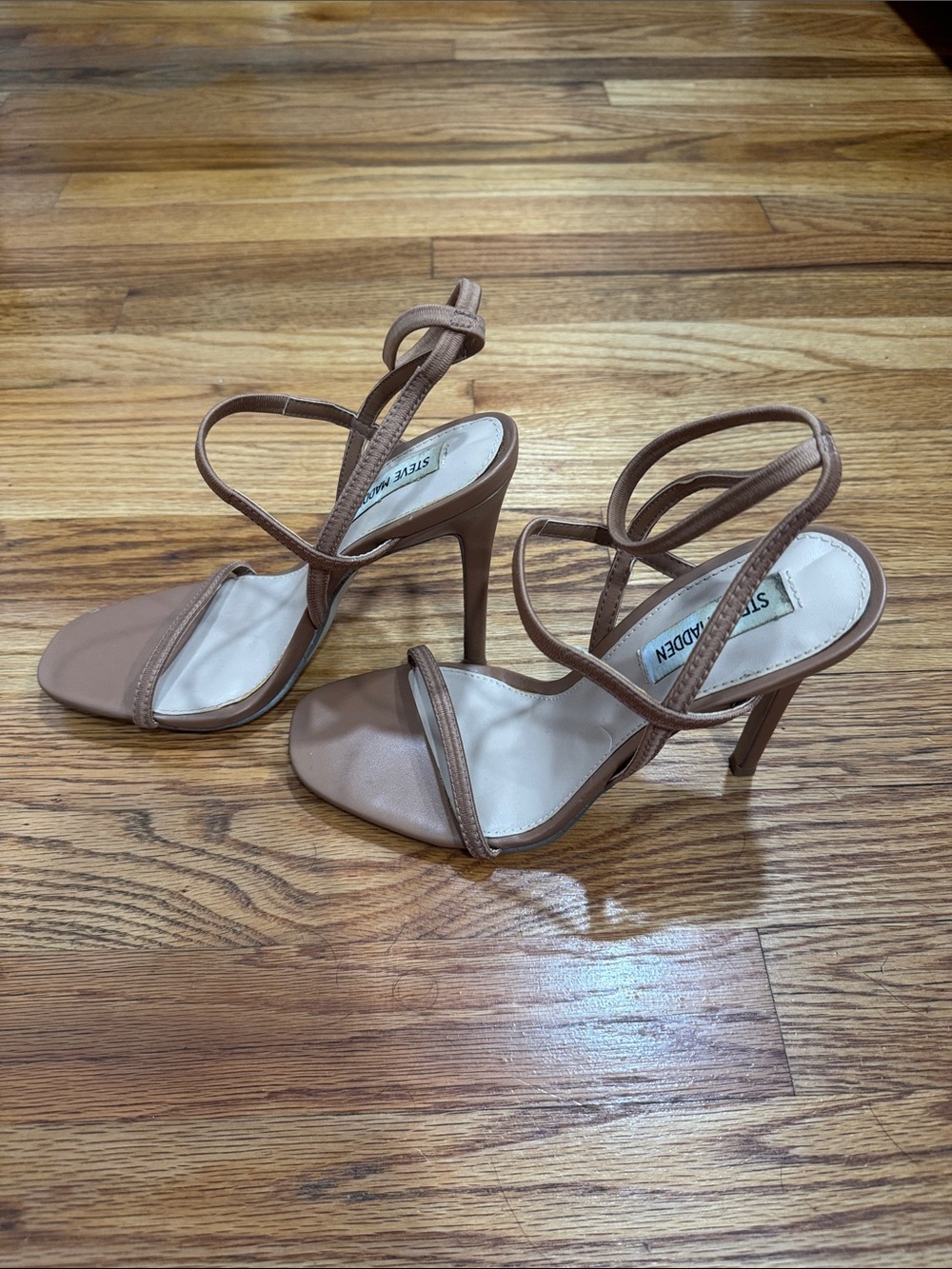 Steve Madden Taupe Strappy Stiletto Sandals